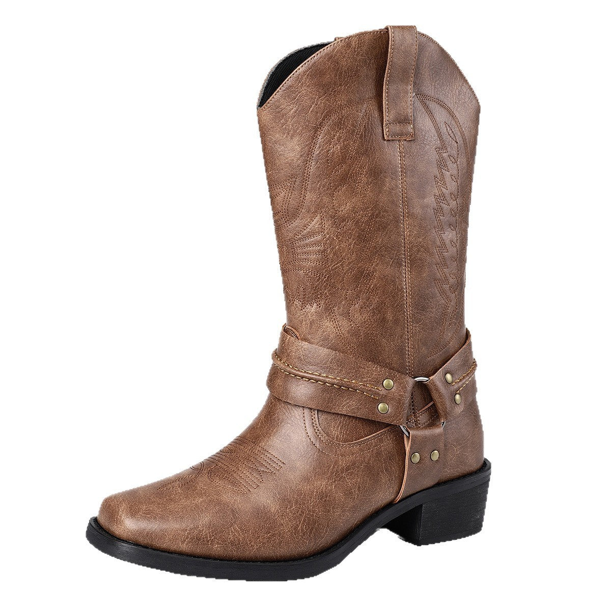 Mens Cowboy Style Motorcycle Boots